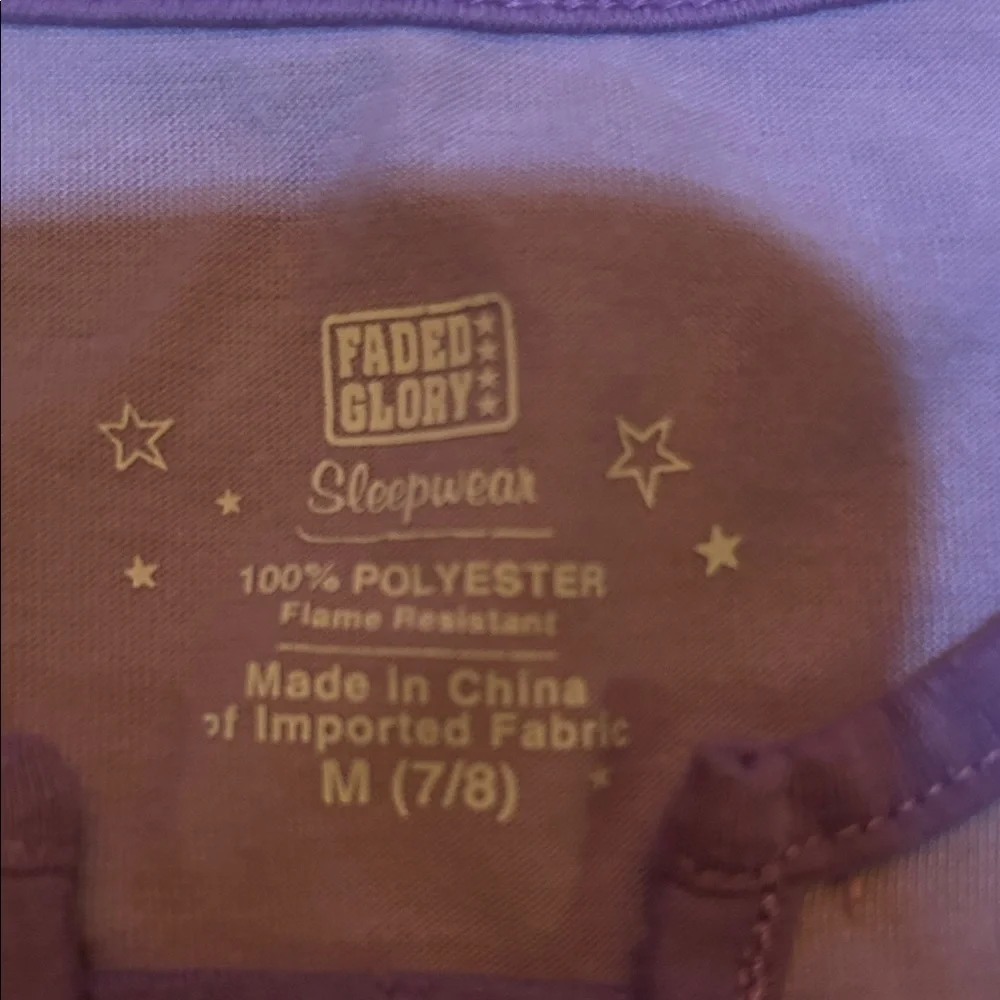 Faded Glory Purple Kids Tee with Starry Monkey Design